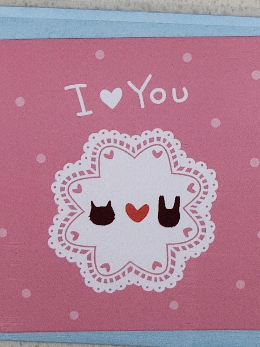 Bunny Rabbit & Cat kitty kitten on doley Mini Greeting Card with Envelope